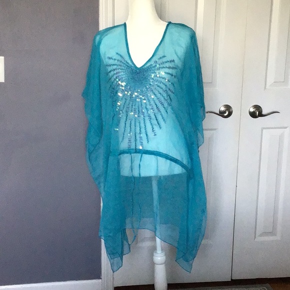 asha Other - ASHA swimsuit coverups blue with sequins one size